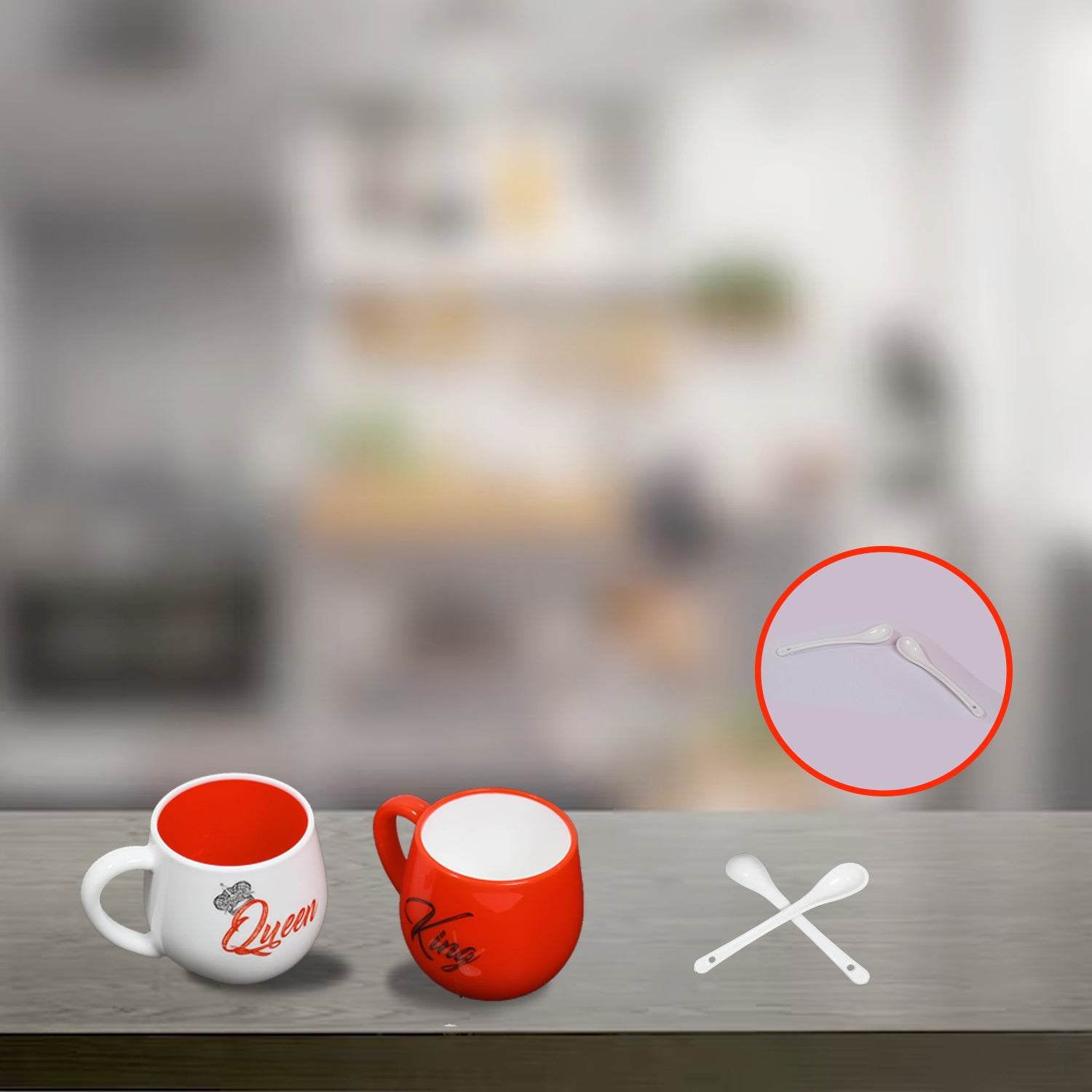 4764 King  Queen Printed Couple Matching Coffeetea Plastic Coffee Mug (300ml Set Of 2) - Best Deals at BeSh Deals®