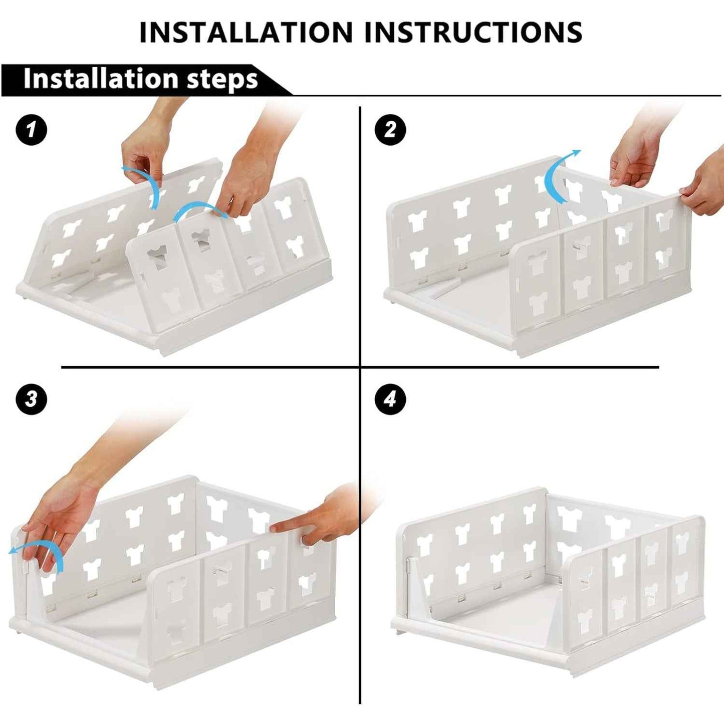 7887 4 Layer Stackable Multifunctional Storagefor Clothes Foldable Drawer Shelf Basket Utility Cart Rack Storage Organizer Cart For Kitchen Pantry Closet Bedroom Bathroom Laundry (4 Layer 1 Pc)