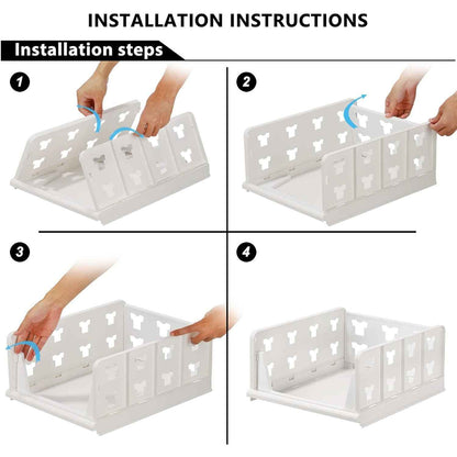 7887 4 Layer Stackable Multifunctional Storagefor Clothes Foldable Drawer Shelf Basket Utility Cart Rack Storage Organizer Cart For Kitchen Pantry Closet Bedroom Bathroom Laundry (4 Layer 1 Pc)