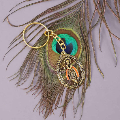 Metal Traditional Decorative Lord Krishna Keychain (1 Pc)