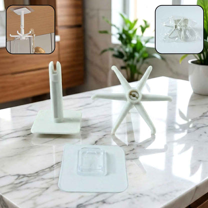 4644 360 Rotating Folding Hook Self-adhesive Waterproof Wall Mounted Hook