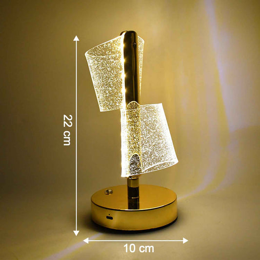 Modern Luxury Crystal Led Double Shade Table Lamp (1 Pc)