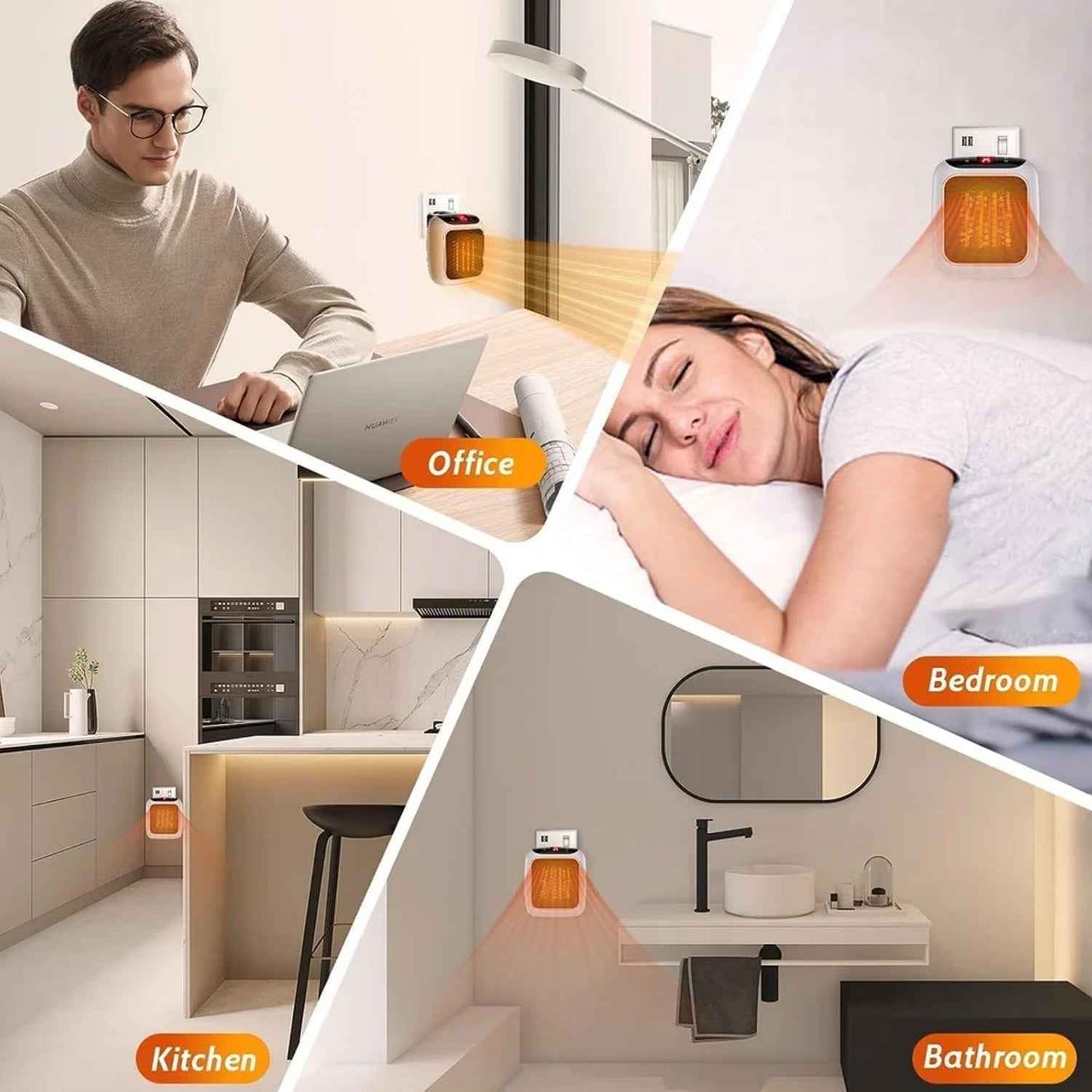 600w Wall-mounted Plug-in Room Heater (1 Pc  With Conveter)