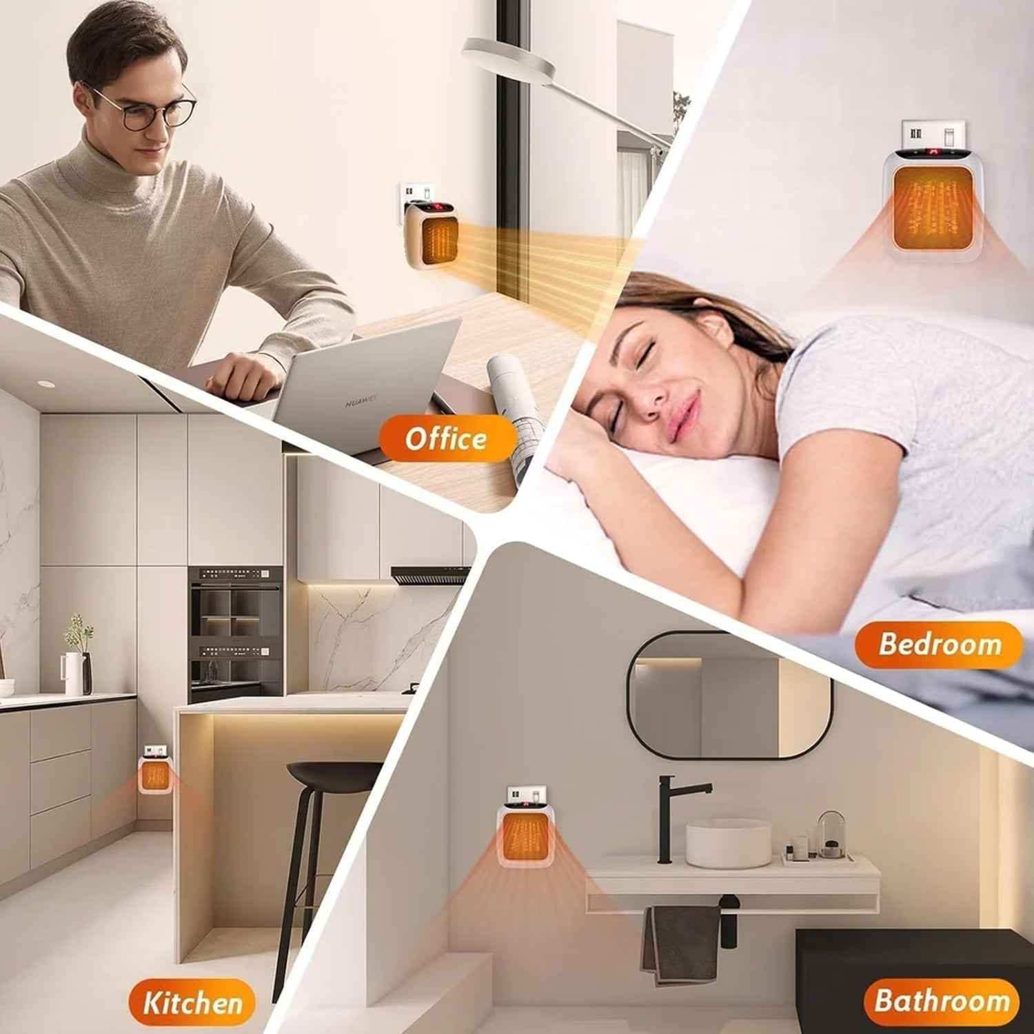 600w Wall-mounted Plug-in Room Heater (1 Pc  With Conveter)