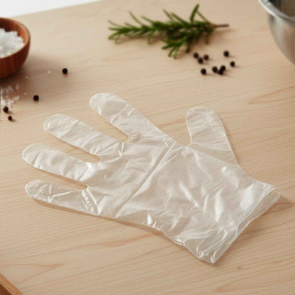 Disposable Transparent Plastic Gloves (100 Piece Pack)