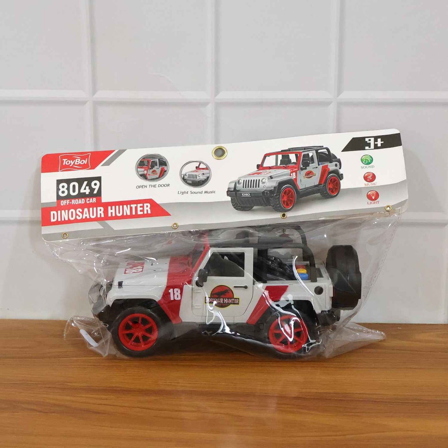 Kids Dinosaur Hunter Off-road Friction Powered Toy Jeep Car (1 Pc)