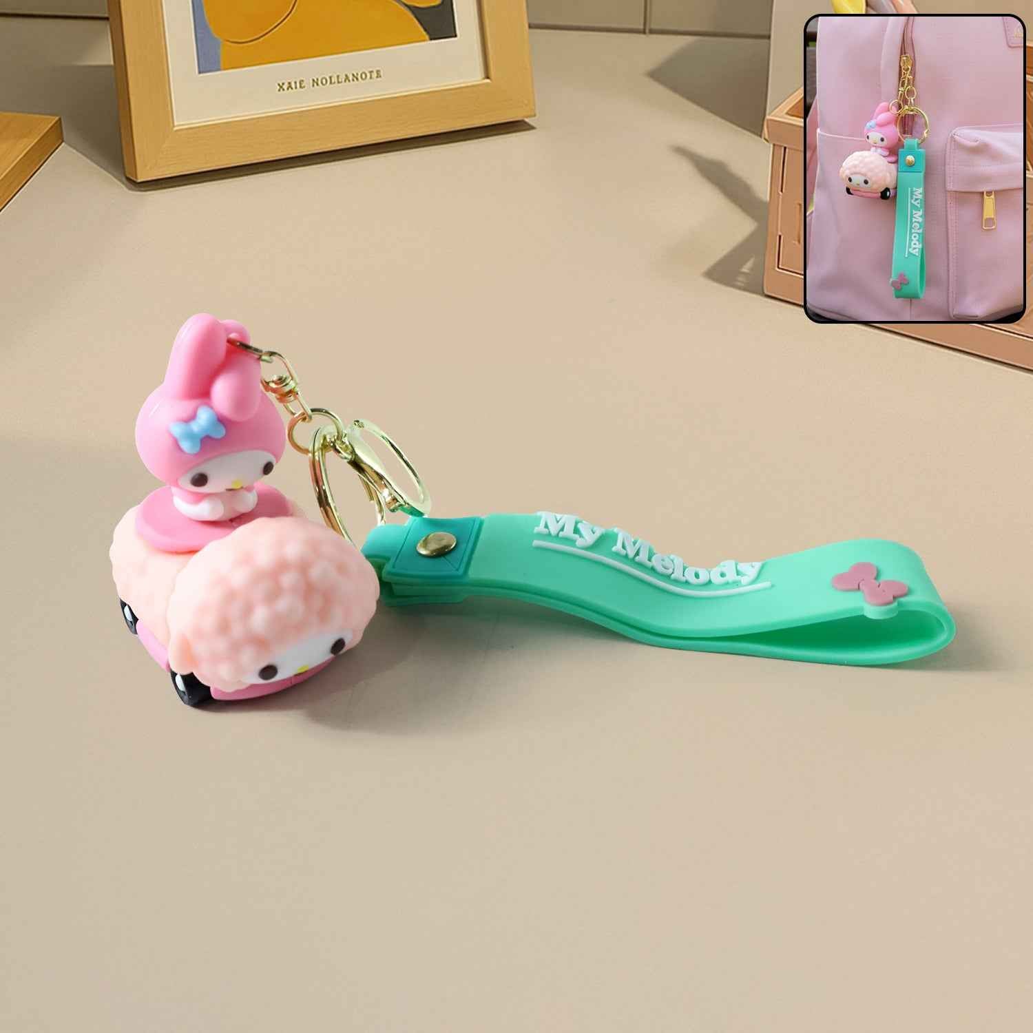 Cute Cartoon Character Silicone Keychain (1 Pc)