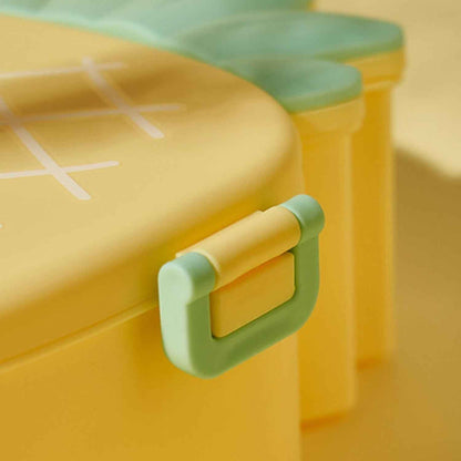 5750 Kids Lunch Box Cute Pineapple Shaped Bento Box With Fork Spoon Snack Candy Container Microwave Portable Office Lunch Box (1 Pc  With Spoon  Fork)