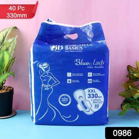 Blue Lady Extra Long Pads With Wides Wings Sanitary Pads  320 Mm 40-pack