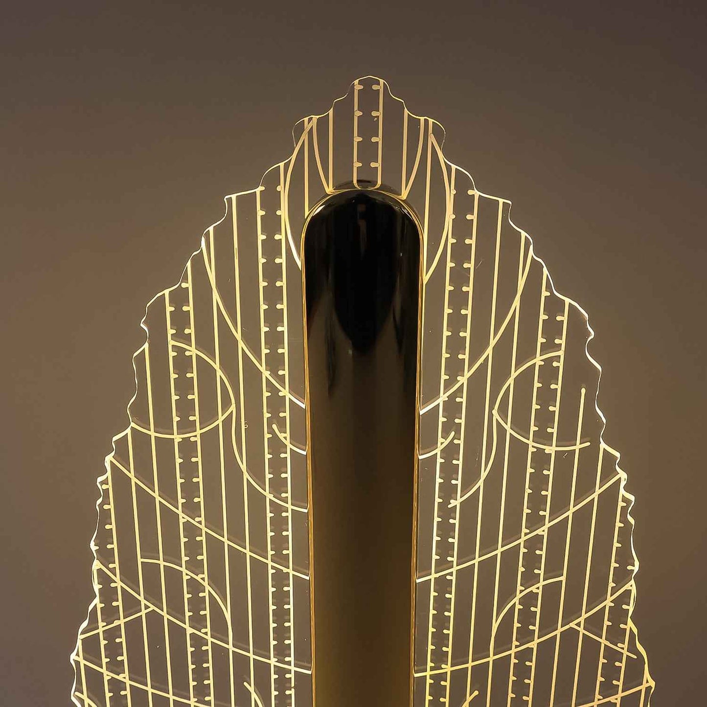 Elegant Plastic Led Table Lamp With Leaf Design Shade (1 Pc)