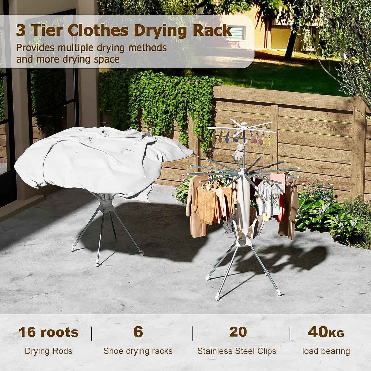 Multi-layer Foldable Clothes Drying Rack Set