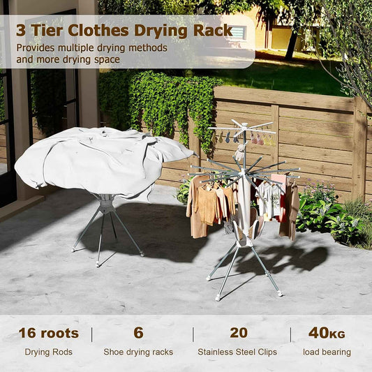 Multi-layer Foldable Clothes Drying Rack Set