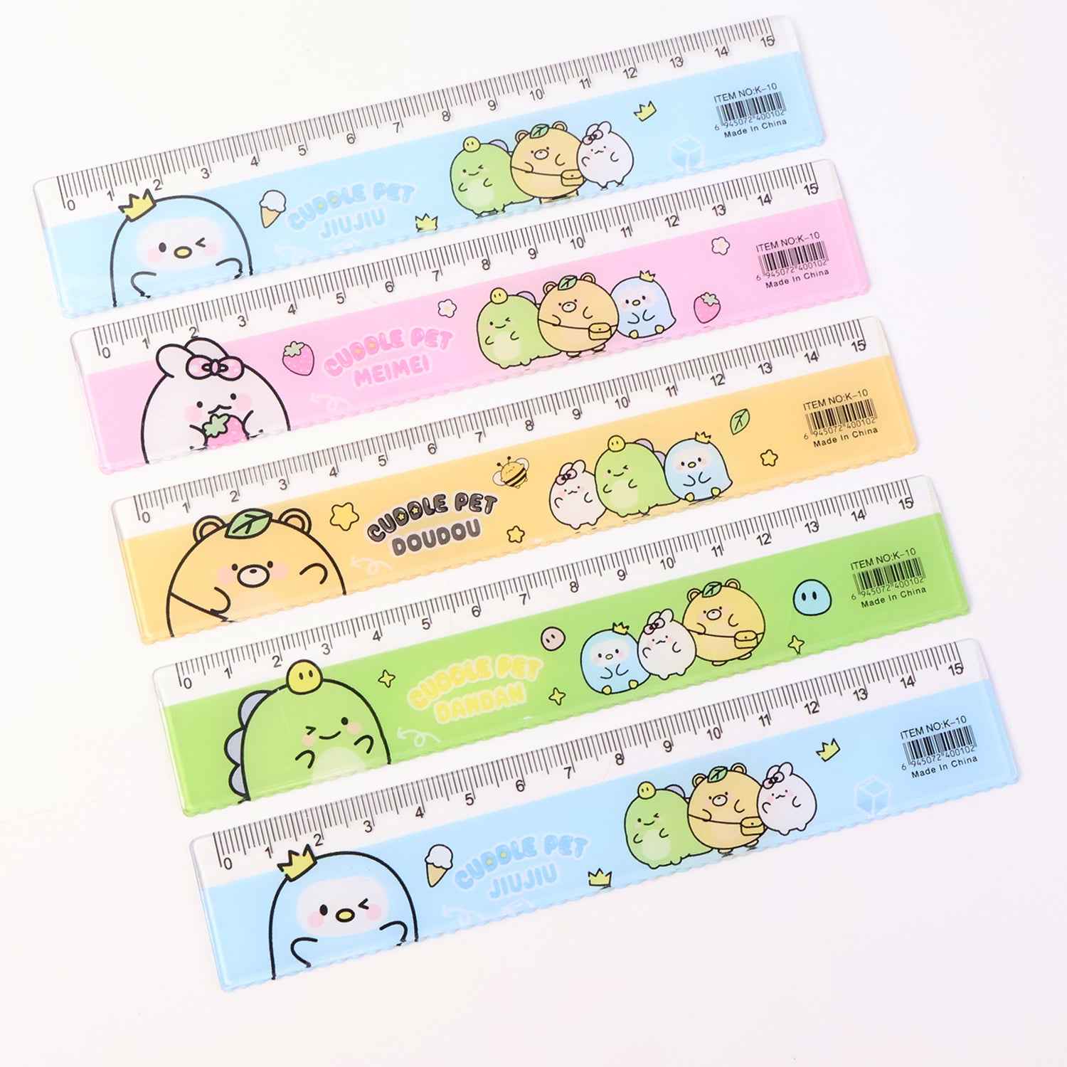 Premium Cute Cartoon Plastic Ruler Set For Kids (5 Pc)