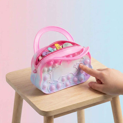 Silicone Pop It Coin Purse With Zipper And Handle (1 Pc)