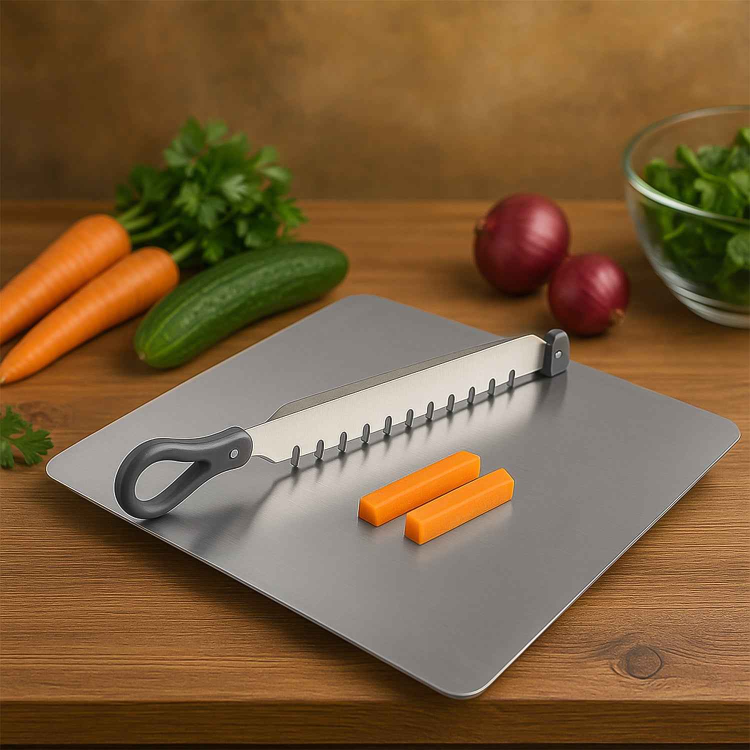 Supermom Stainless Steel Multifunctional Cut  Chop Vegetable Slicer Tool (1 Pc)