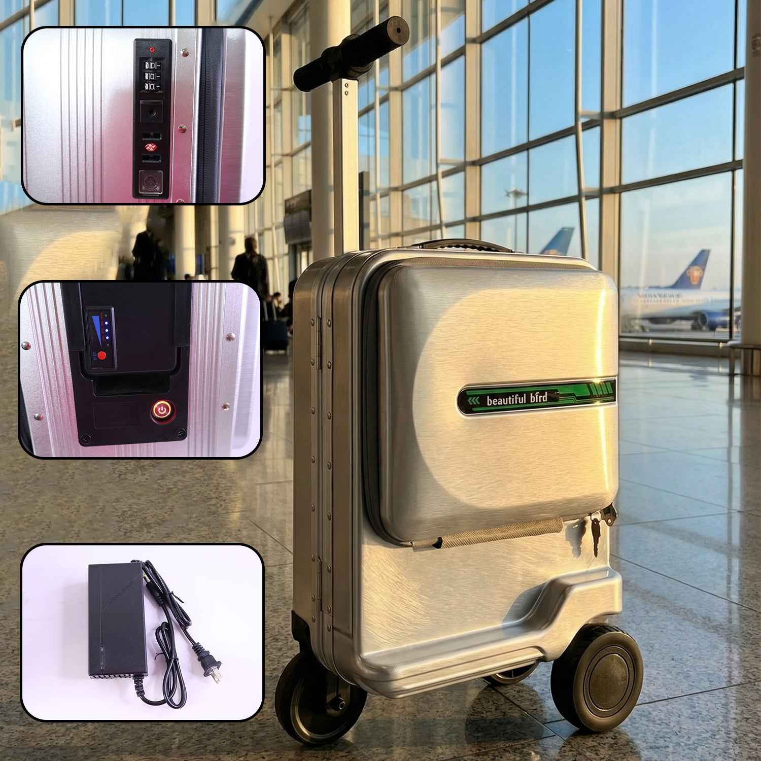 Electric Ride-on Scooter Travel Bag With Foldable Trolley (1 Pc)