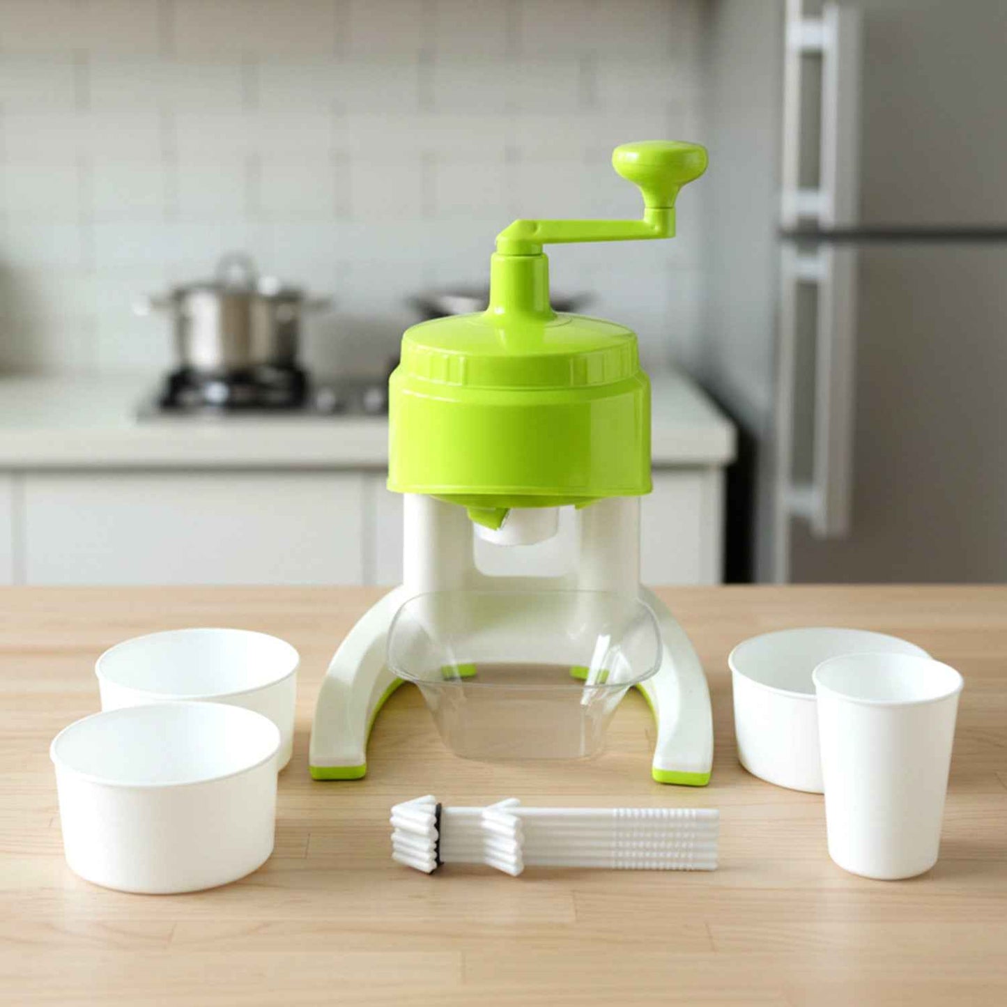 Manual Hand Crank Ice Crusher Snow Maker Machine (1 Set Mix Color)