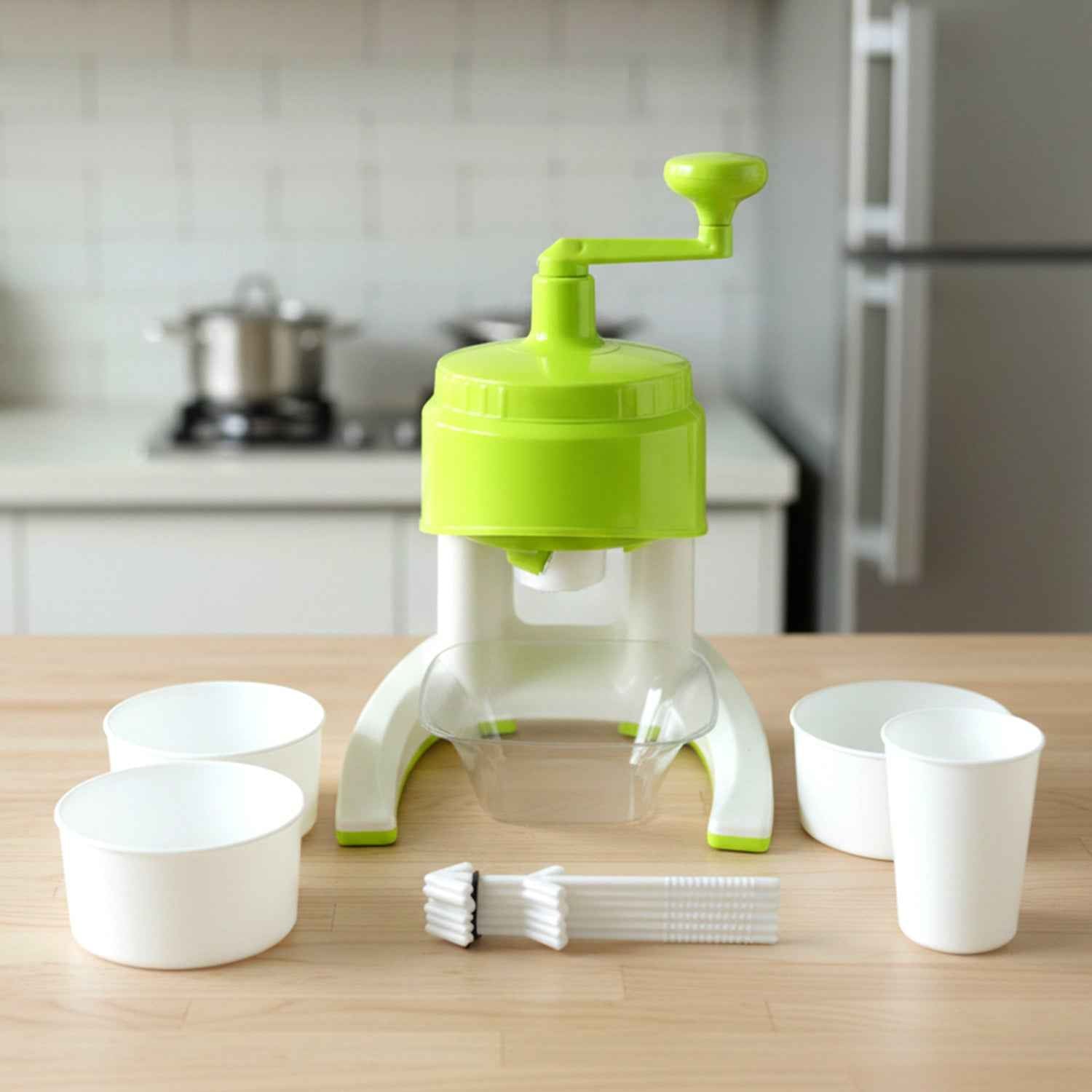 Manual Hand Crank Ice Crusher Snow Maker Machine (1 Set Mix Color)