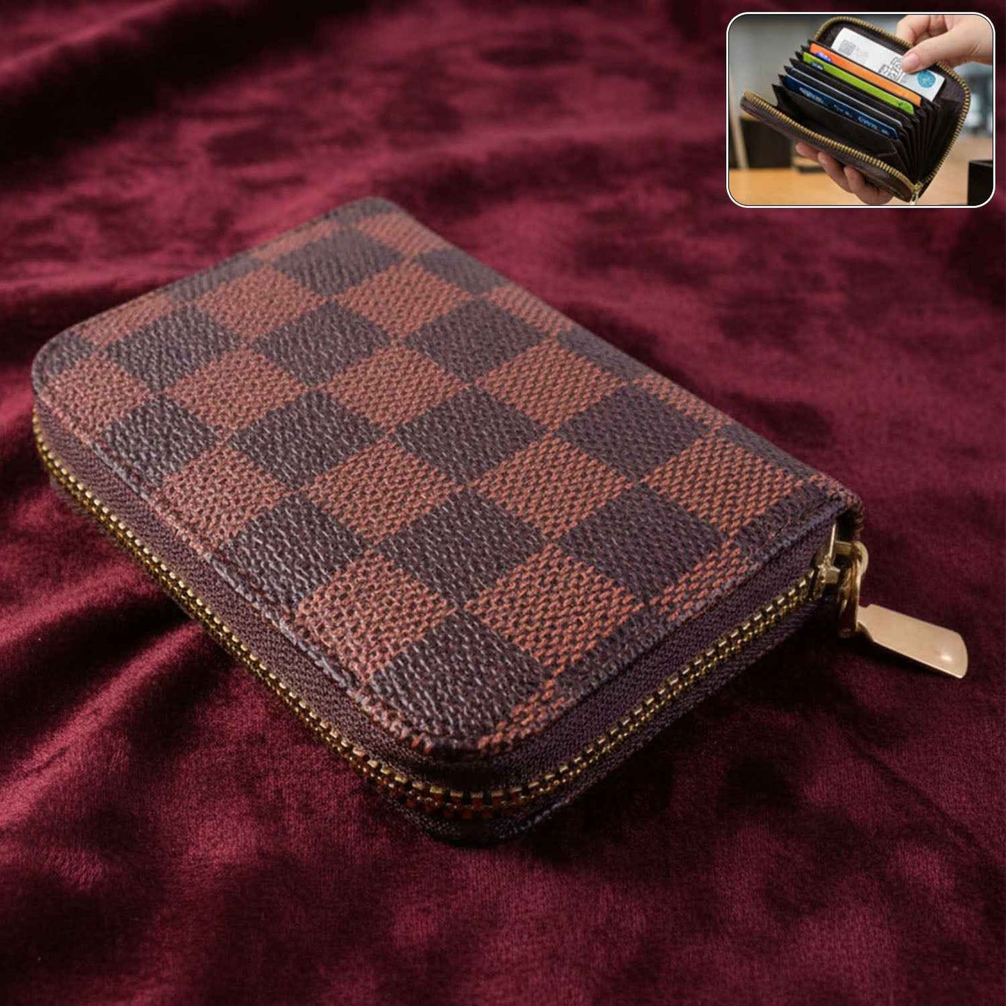 Zip Card Holder Wallet  Multi Card Organizer Case (1 Pc)