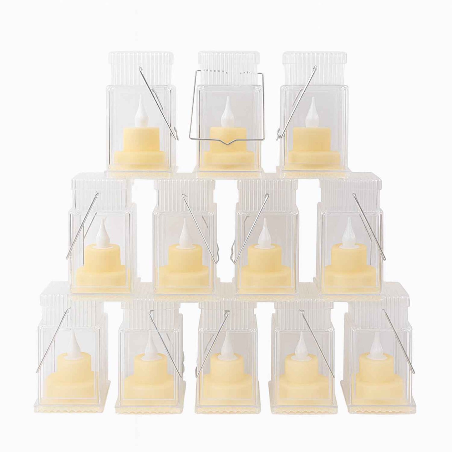 Set Of 12 Led Storm Lantern Decorative Lights