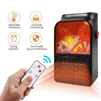 Portable Electric Fireplace Lamp Led Flame Heater (900w  1 Pc)