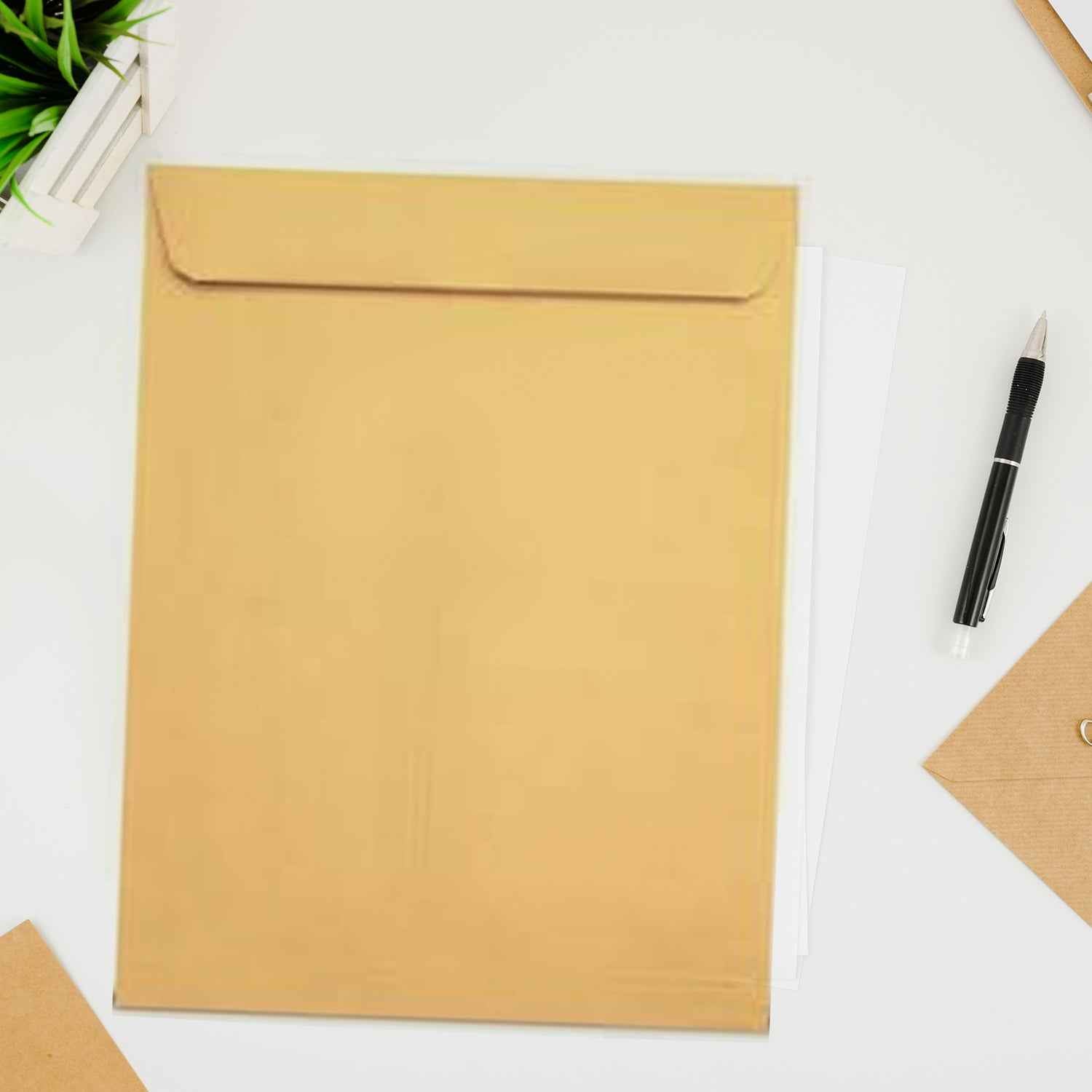 8784 Kraft Envelopes 16 X 14 Inch Brown Envelopes Envelopes Card Envelopes Kraft Paper Envelopes Invitation Envelopes Postcard Envelopes Quick Self Seal Stationery For General Office (1 Pc )