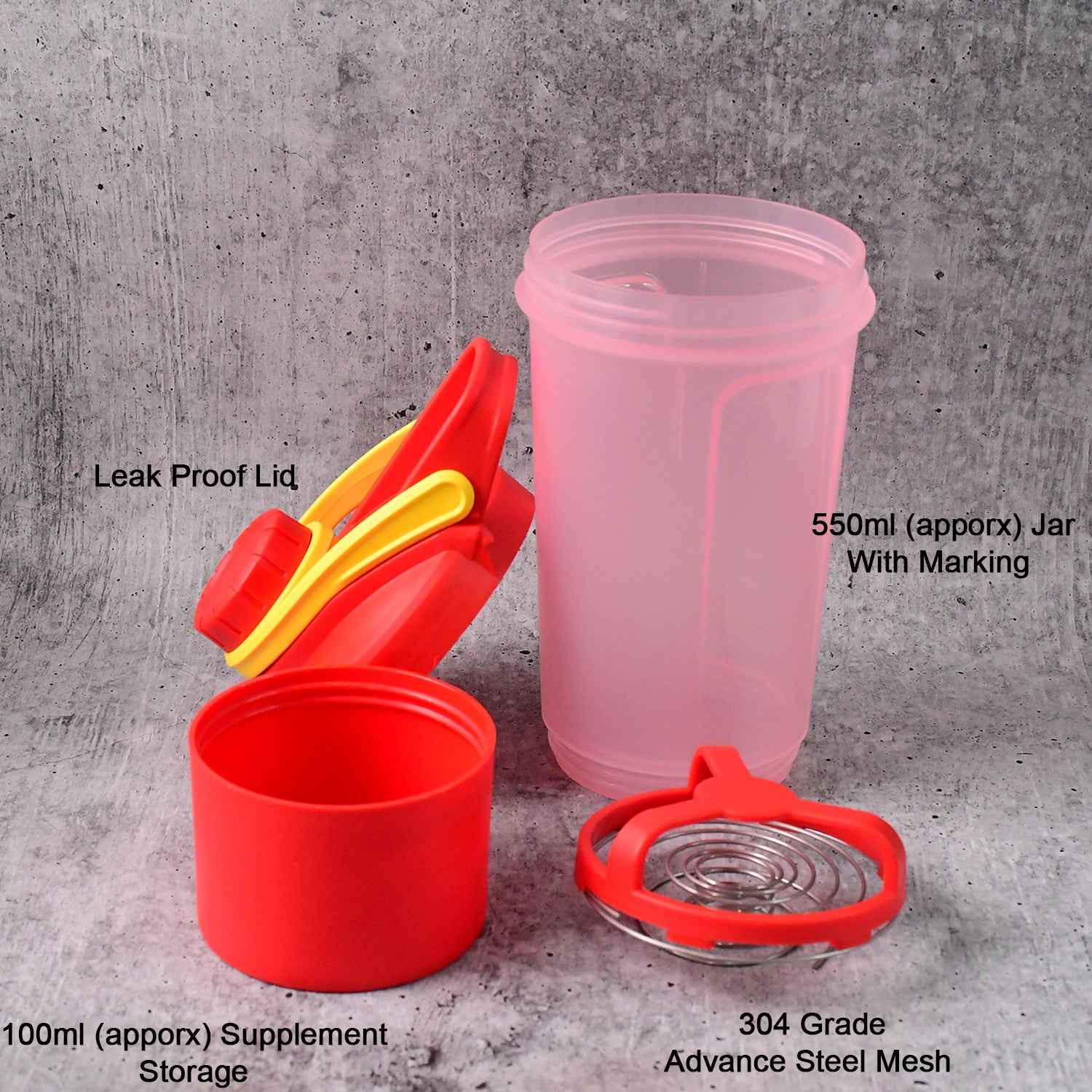 Supermom Premium Booster Gym Shaker Bottle With Mixing Ball (550Ml 1 Pc) - BeSh Deals®