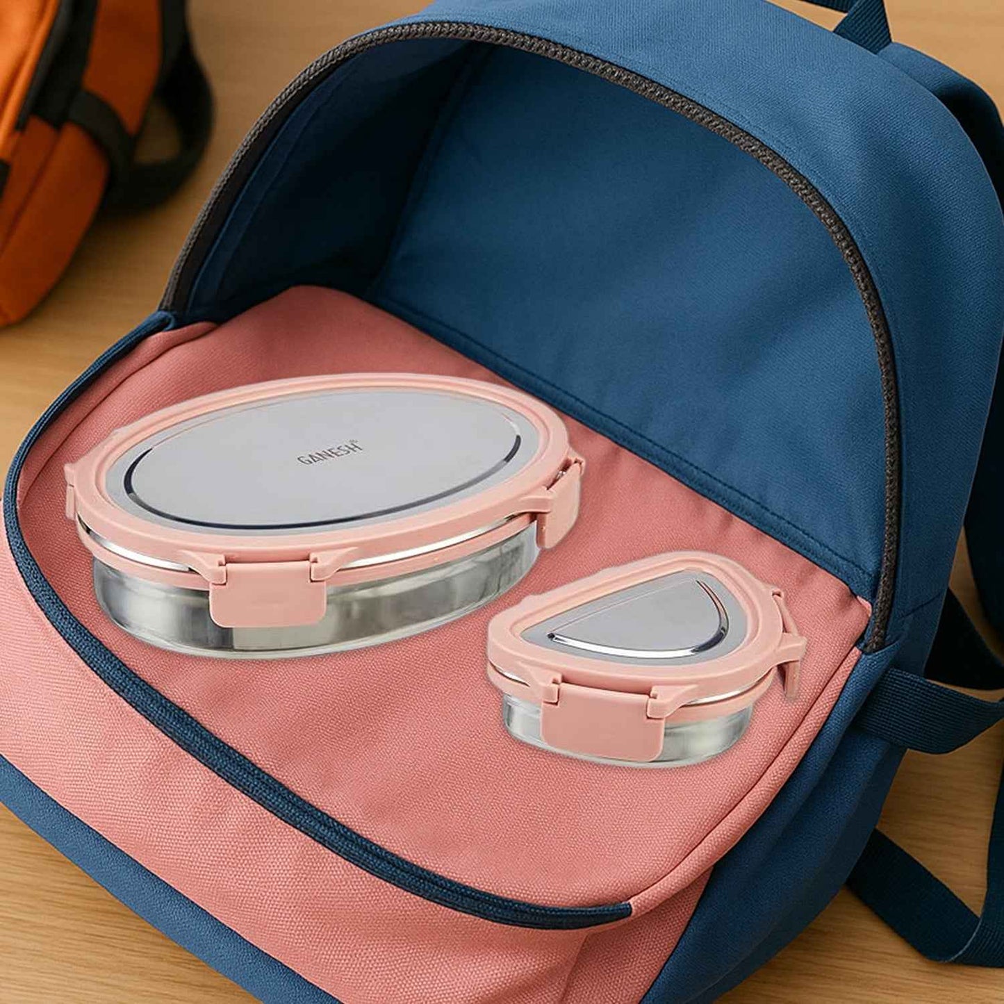 Ganesh Classy 2 Piece Stainless Steel Lunch Box Set - BeSh Deals®