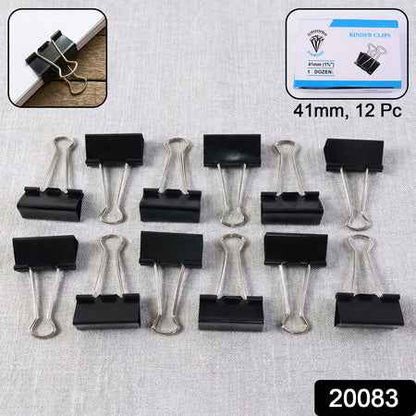 Extra Large Heavy-duty Black Binder Clips Set (41 Mm 12 Pc)