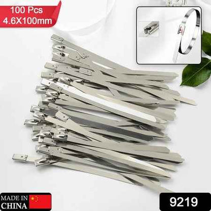 Stainless Steel Cable Tie Used For Solar Industrial And Home Improvement Multipurpose High Strength Self-locking Zip Ties Multi-purpose Tie Portable Rustproof 100pcs Wide Application Zip Tie Set For Building ( 4.6x200mm  4.6x100mm   100 Pcs Set)