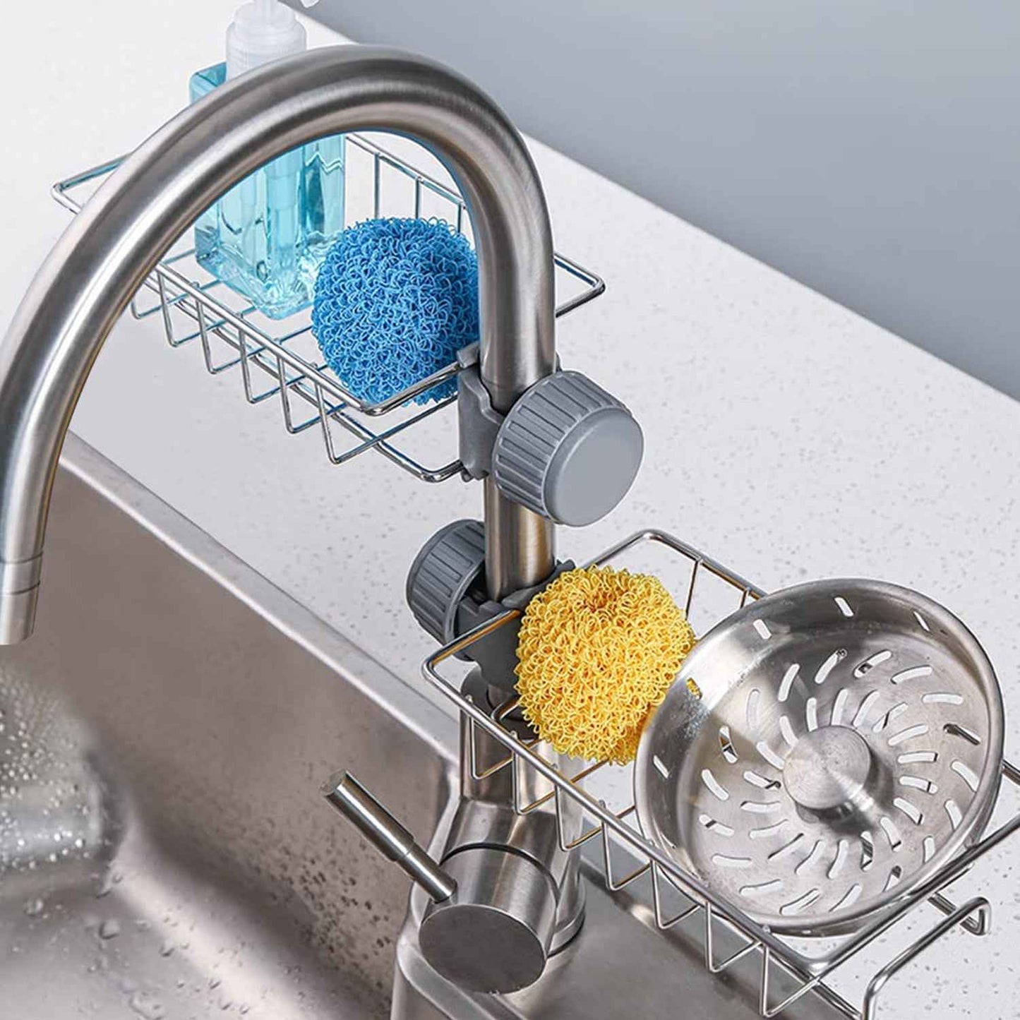 Soap Sponge Holder Stainless Steel Sink Caddy Organizer (1 Pc)