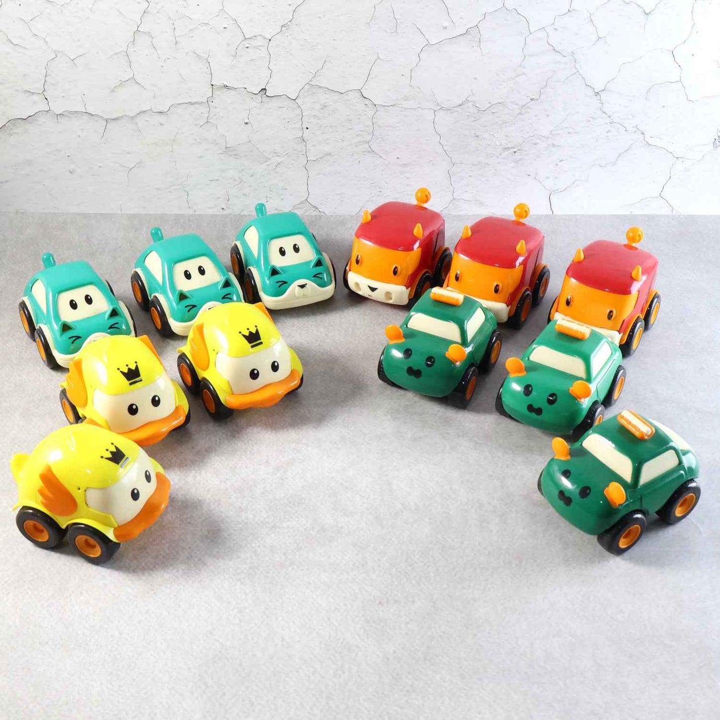 Cartoon Pull-back Car Toy Set For Kids (12 Pc)