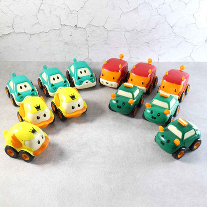 Cartoon Pull-back Car Toy Set For Kids (12 Pc)