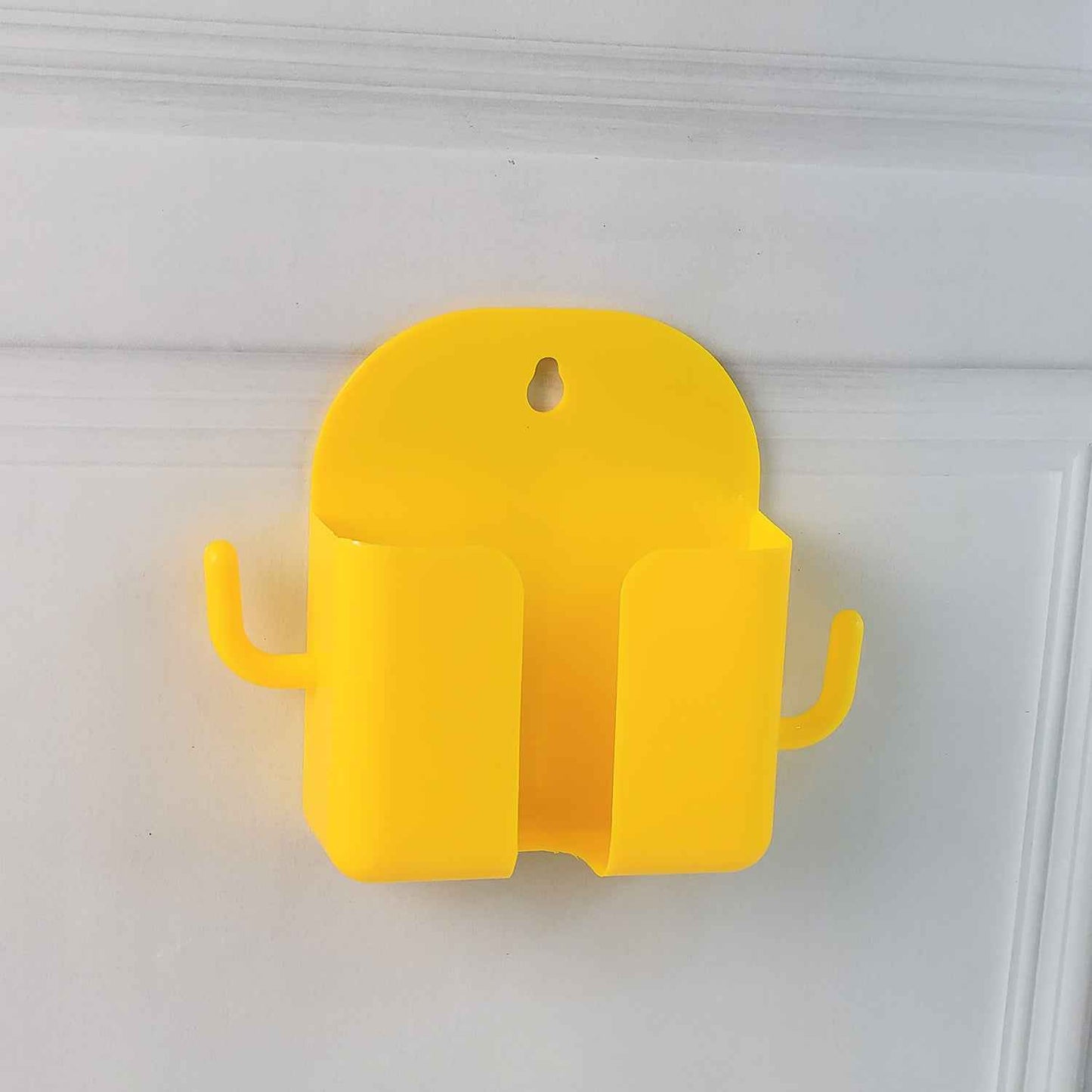 1 Pc Orange Wallmount Mobile Stand With Hook For And Stuffs Purposes.