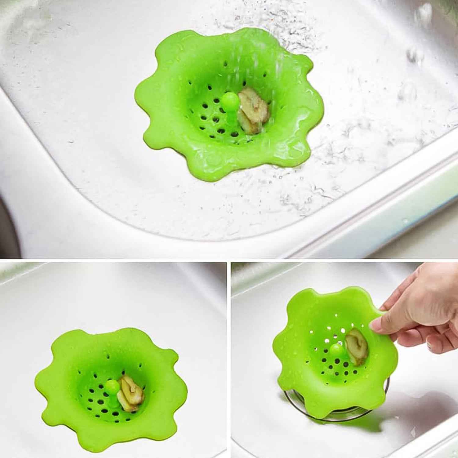 Flexible Silicone Sink Strainer  Drain Hair Catcher