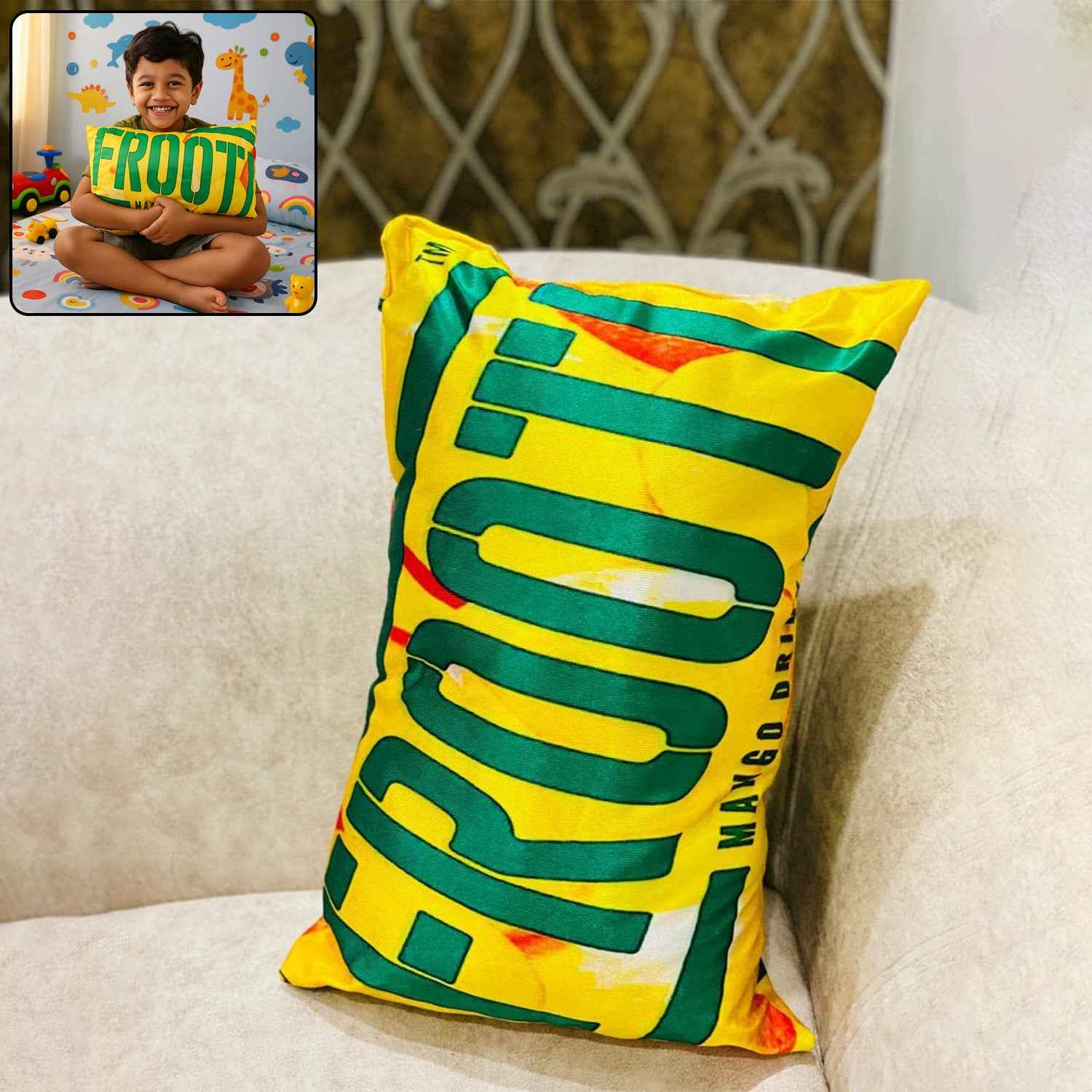 Soft Plush Cartoon Character Kids Pillow Cushion For Baby (40 X 25 Cm  1 Pc)