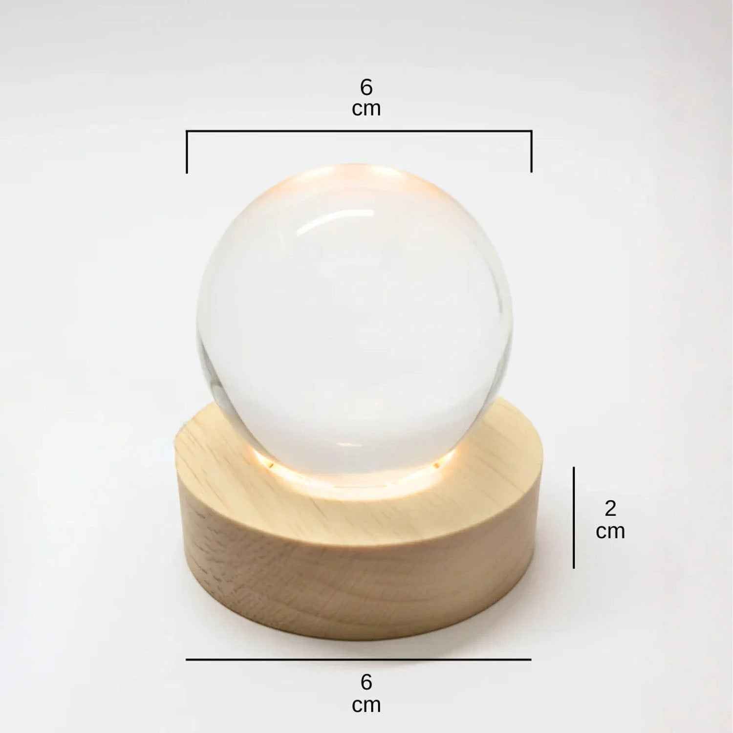 3d Crystal Lakshmi Ball Led Night Lamp With Wooden Base
