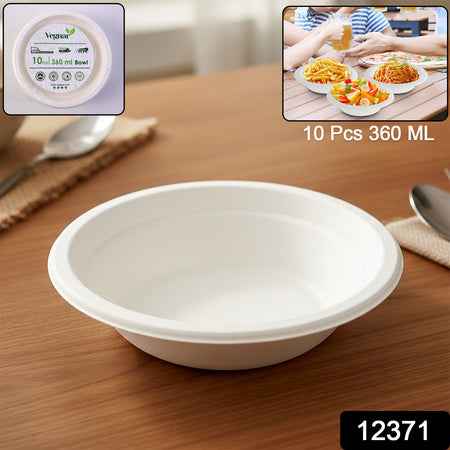 Vegnar Disposable Food Serving Bowl Set Of 10 Pieces 360 Ml Capacity