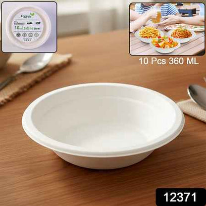 Vegnar Disposable Food Serving Bowl Set Of 10 Pieces 360 Ml Capacity