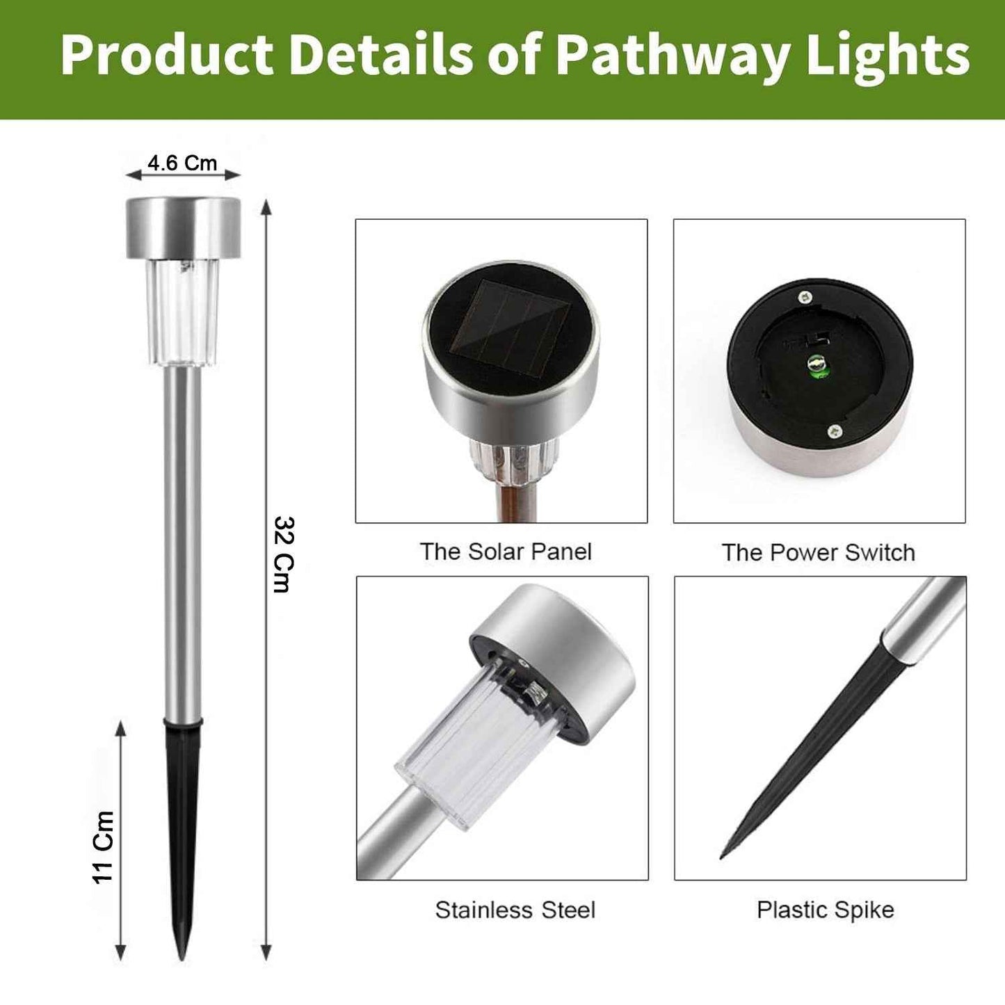 Solar Lawn Lamp Set Of 12 Pc