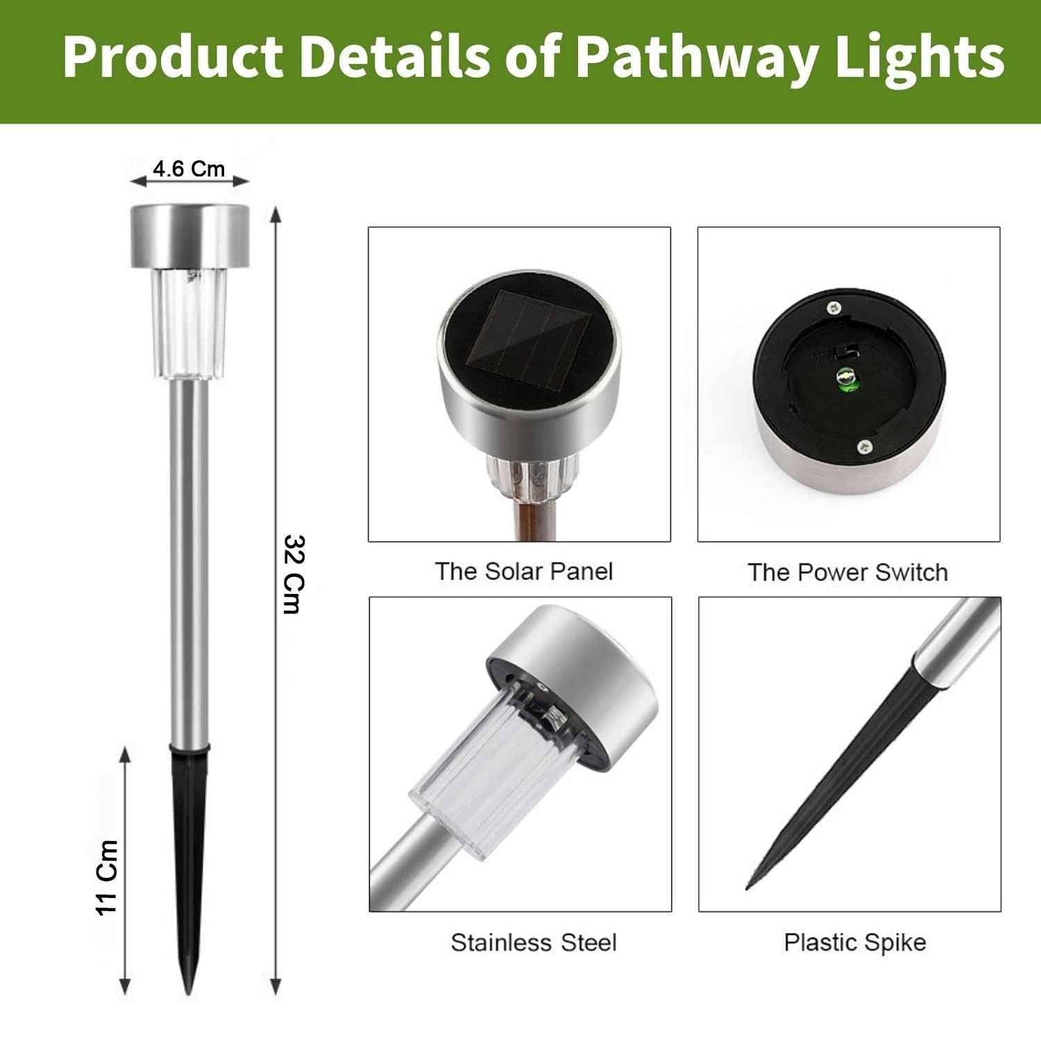 Solar Lawn Lamp Set Of 12 Pc