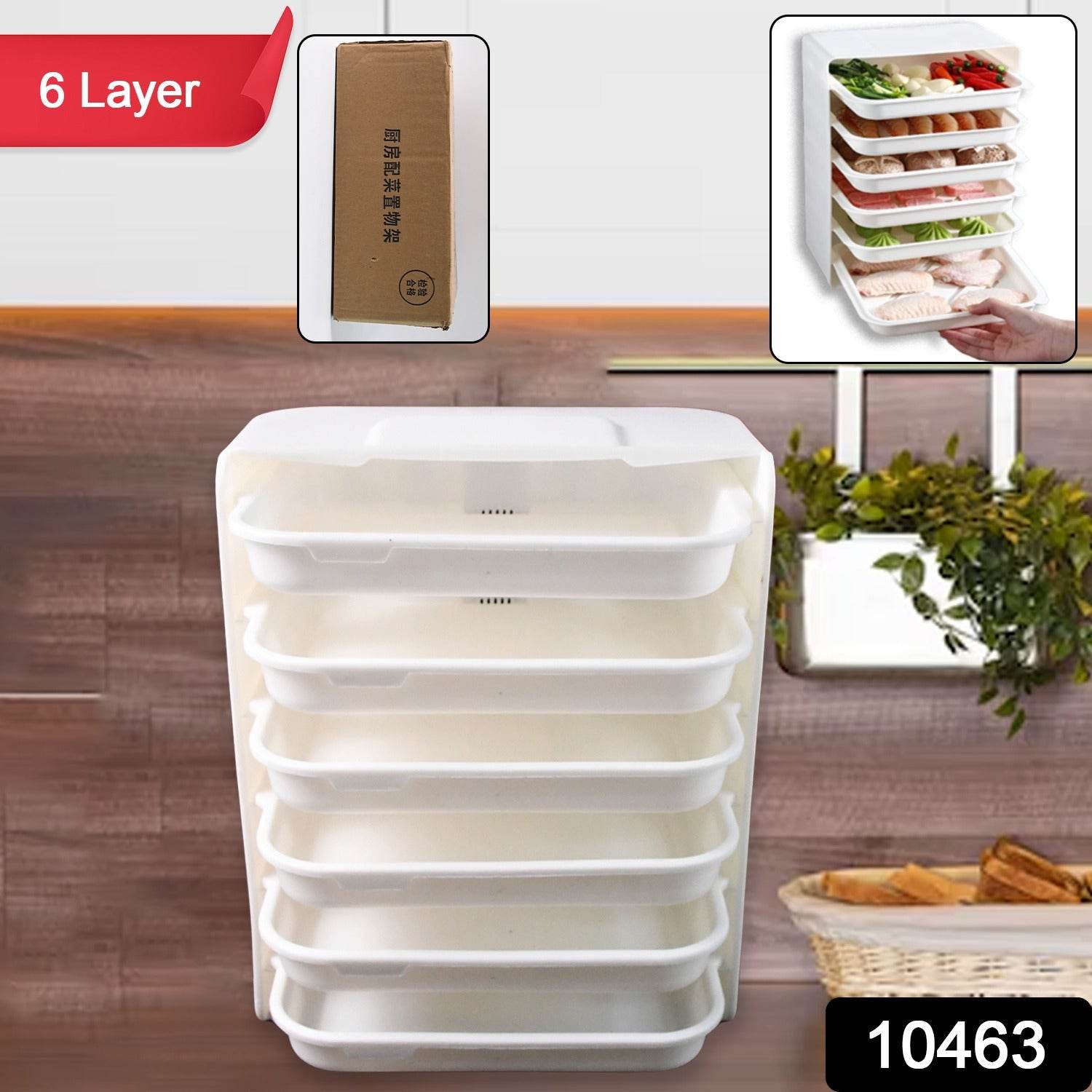 Plastic 6 Layer Wall-mounted Food Organizer Rack (1 Set) - Best Deals at BeSh Deals®