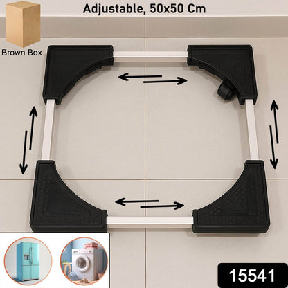 Adjustable Heavy-duty Fridge And Washing Machine Stand Base Trolley 50x50 Cm - Best Deals at BeSh Deals®