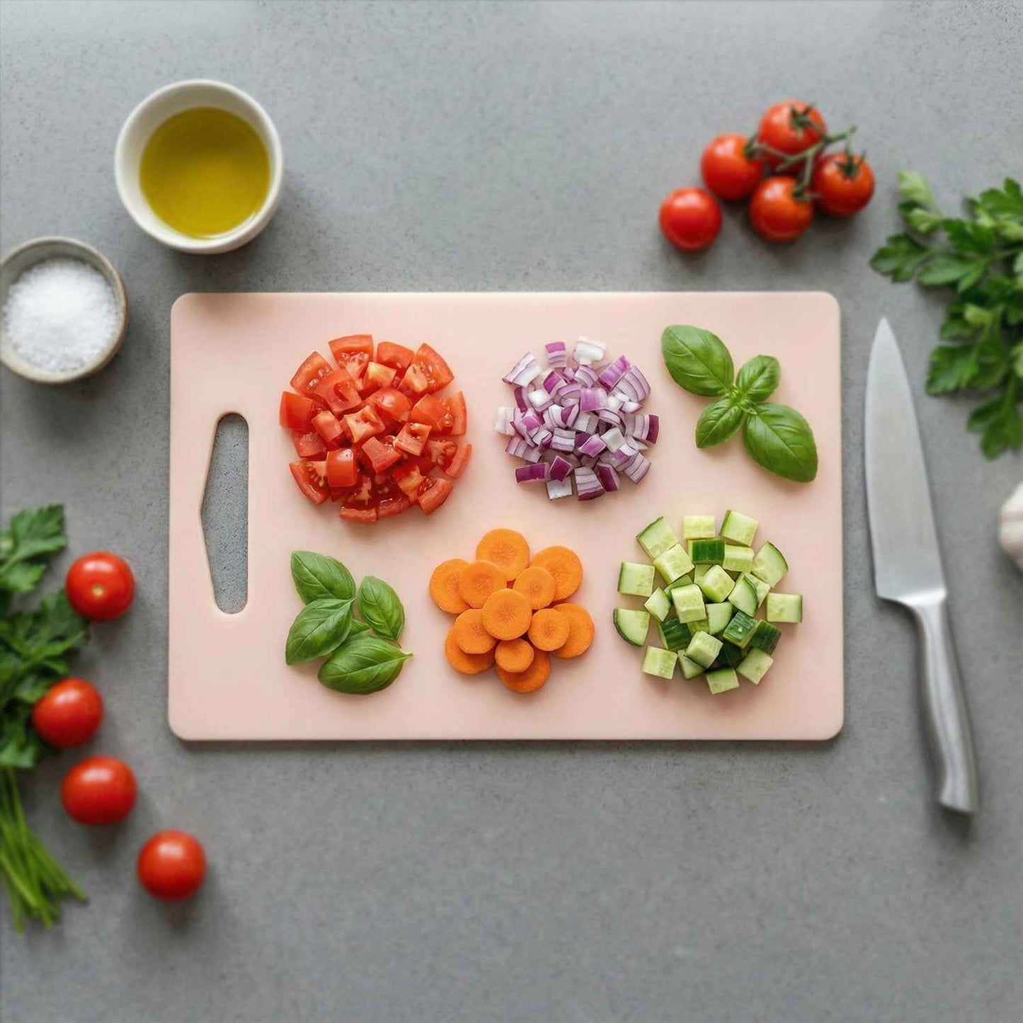 Plastic Chopping Board With Handle (30x20 Cm)