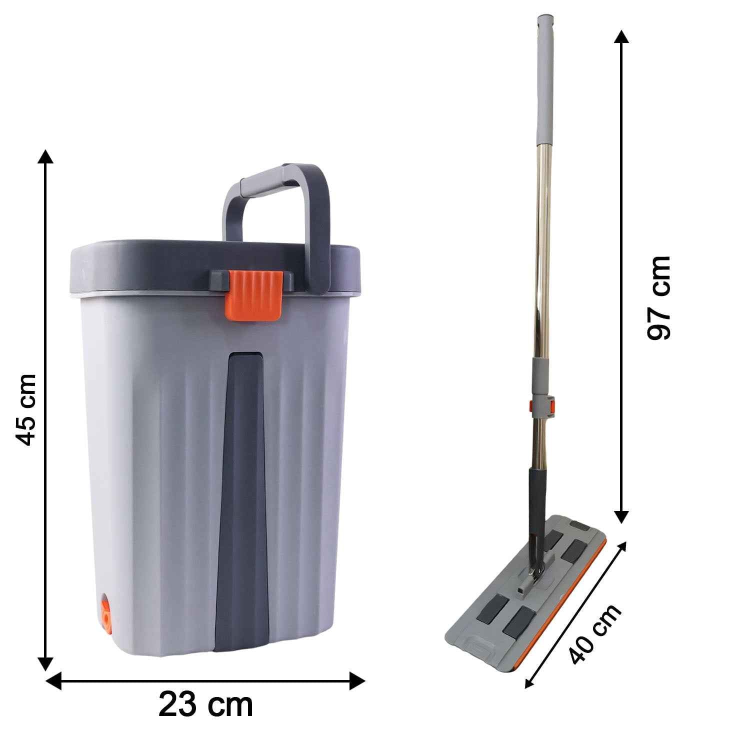Big Size Flat Mop With Bucket Set (1 Set)
