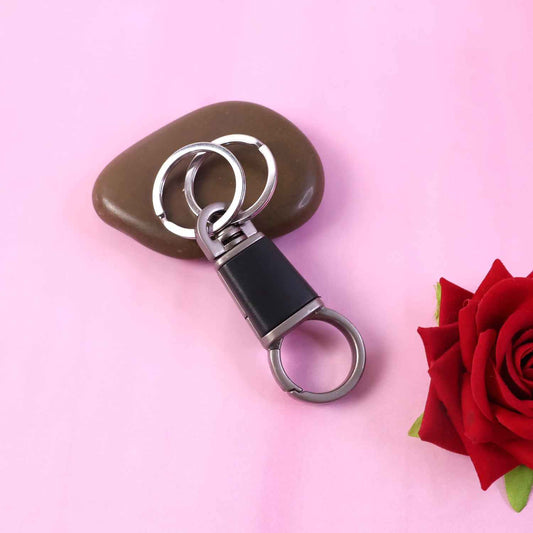 Premium Dual Ring Metal Key Holder With Rotating Swivel (1 Pc)