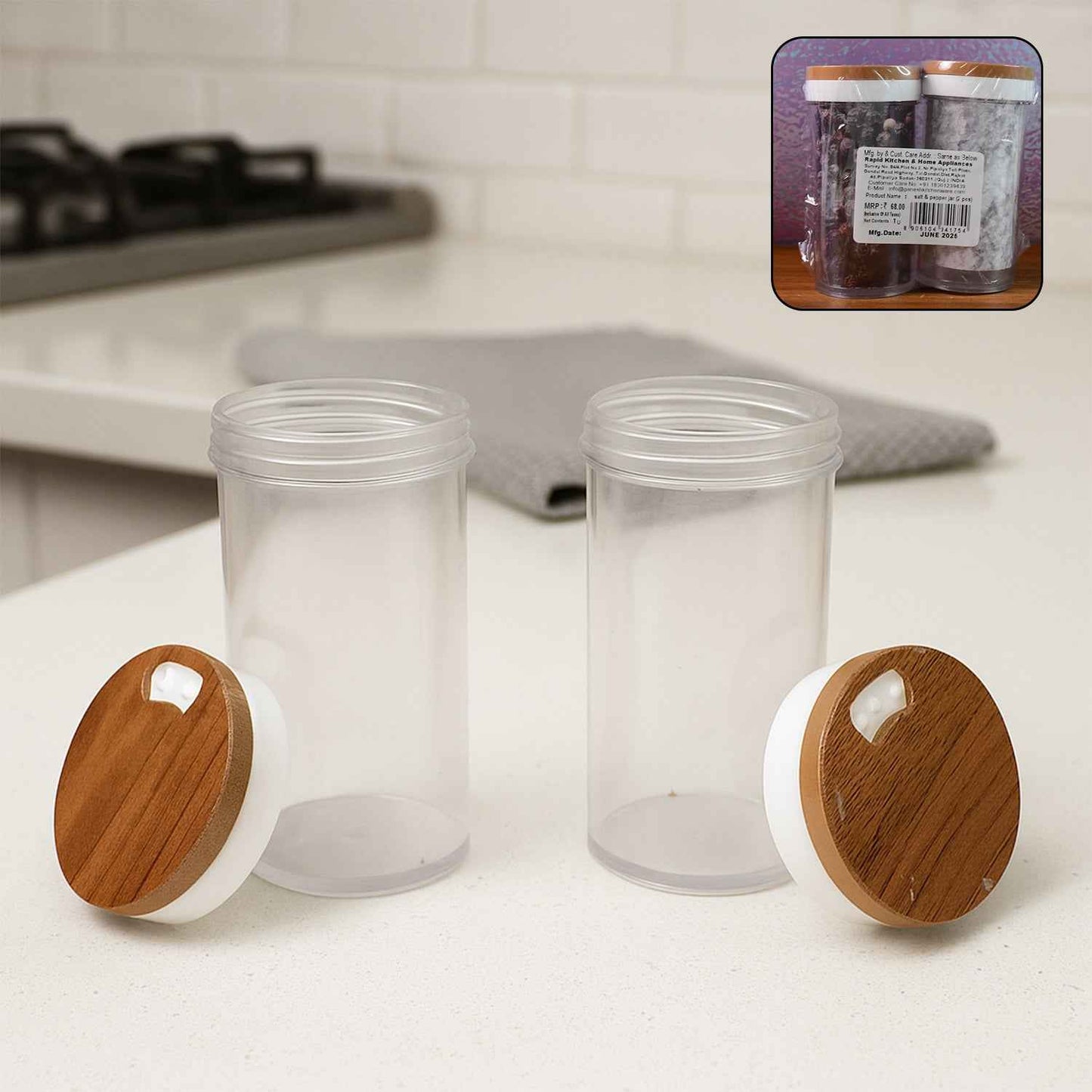 Ganesh Airtight Transparent Kitchen Storage Container Jar Set (2 Pc)
