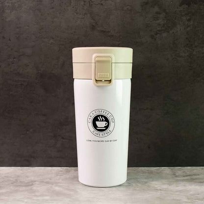 Stainless Steel Vacuum Insulated Coffee Flask With Flip Lock Lid (400ml  1 Pc)