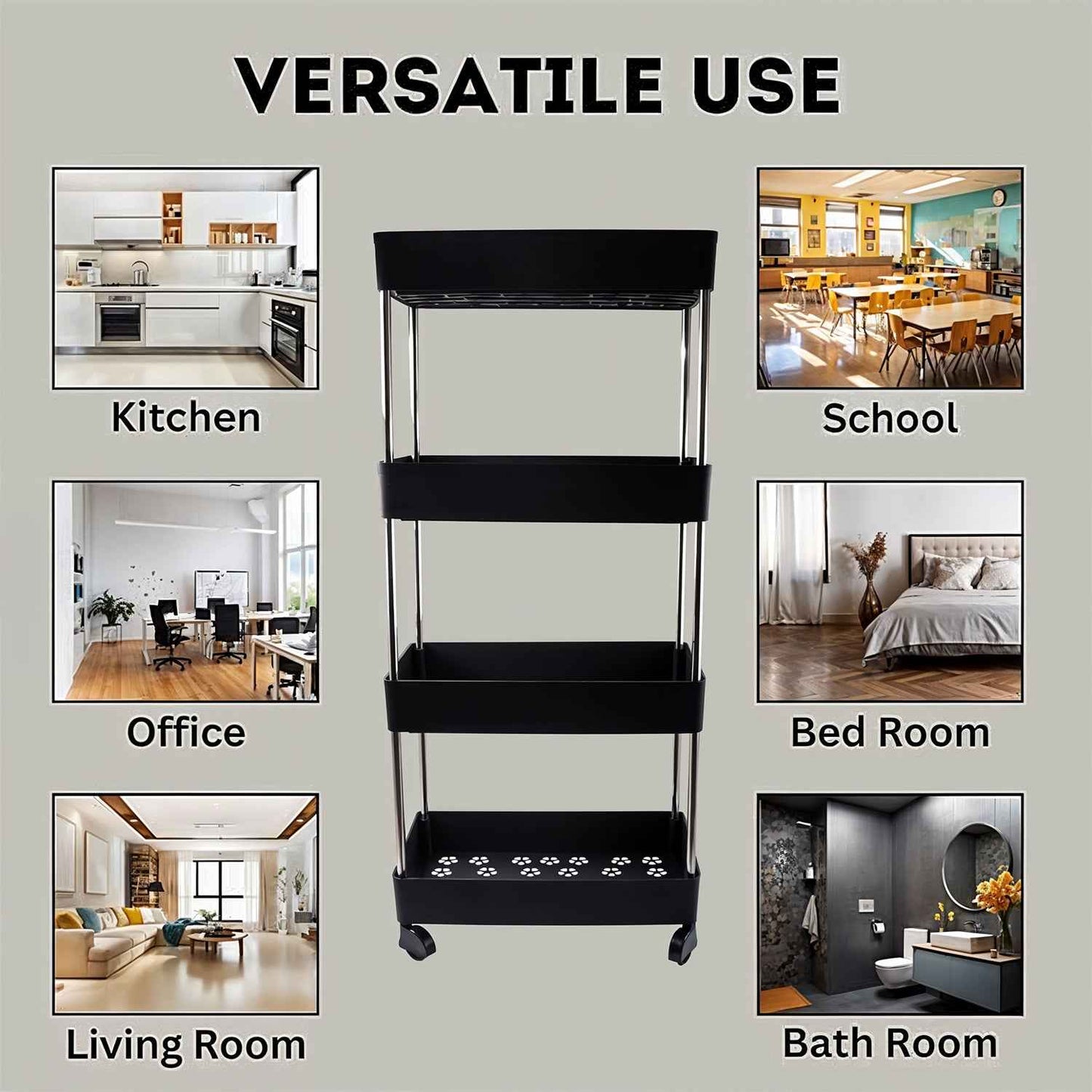 Movable Storage Rack Trolley