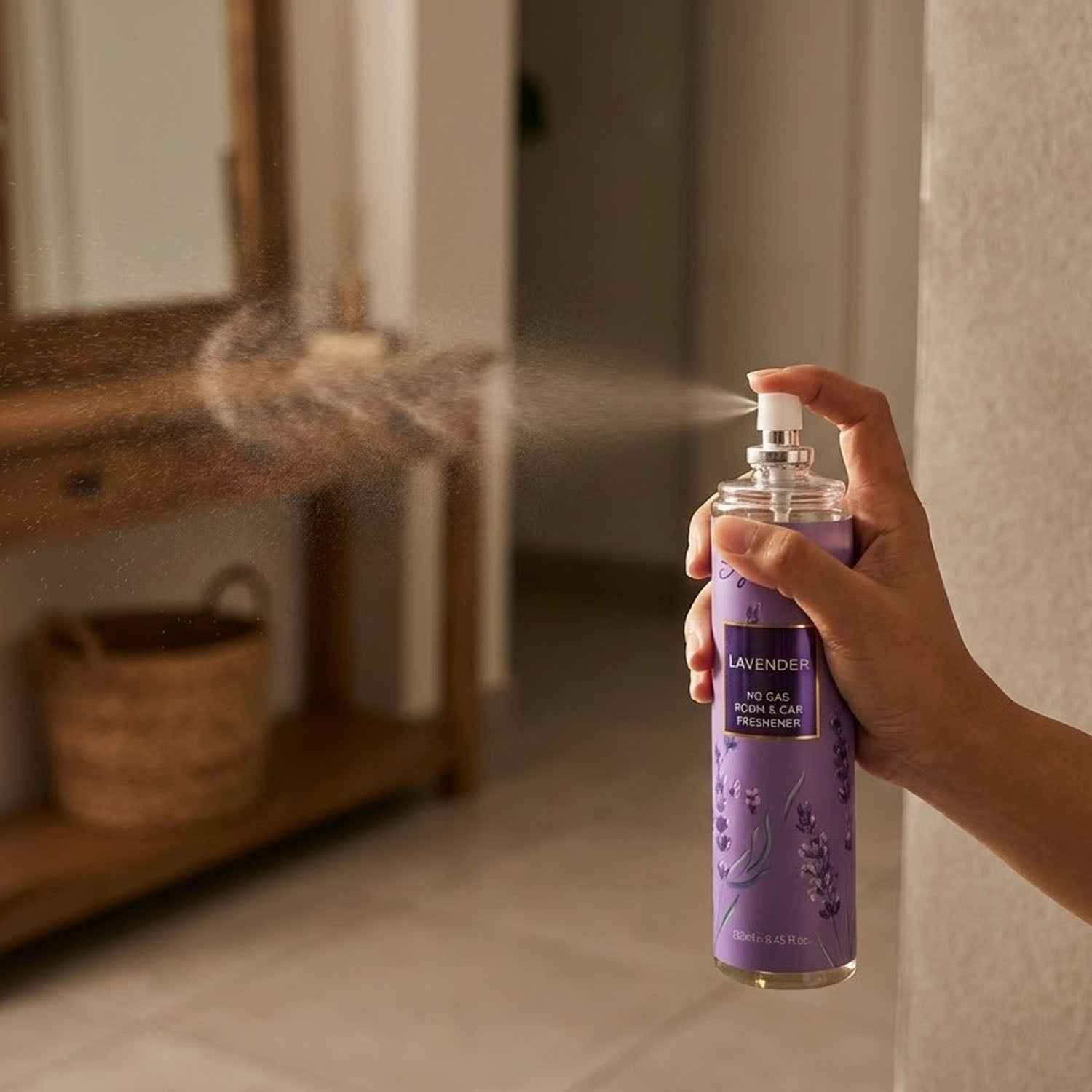 Lavender No Gas Room  Car Freshener Spray (250ml 1 Pc)